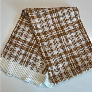 Timberland Brown and White Plaid Scarf